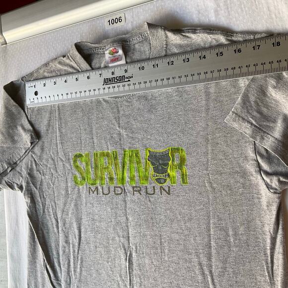 Fruit of The Loom Men’s Short Sleeve T-shirt size M, Gray, Survivor Mud Run 2013 - Picture 2 of 6